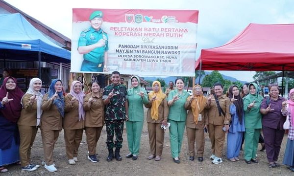 Pangdam XIV/Hasanuddin Mayjen TNI Bangun Nawoko dengan meletakan batu pertama pembangunan Koperasi Desa Kelurahan Merah Putih (KDKMP), berlokasi di Desa Sorowako