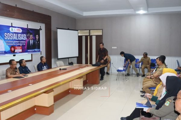 Dinas Komunikasi dan Informatika menggelar sosialisasi layanan Nomor Tunggal Panggilan Darurat 112 di Kantor Bupati Sidrap