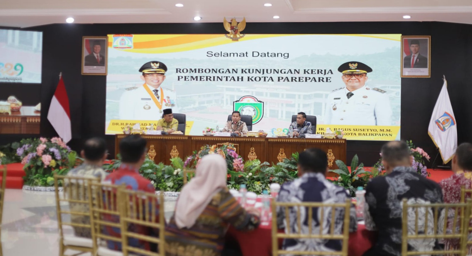 Jajaran Pemerintah Kota Parepare dipimpin Wali Kota Tasming Hamid disambut oleh Wakil Wali Kota Balikpapan