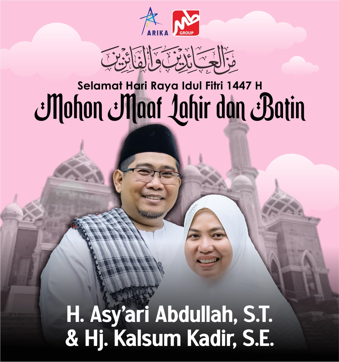Asy’ari Abdullah, ST bersama istri Hj. Kalsum Kadir, SE